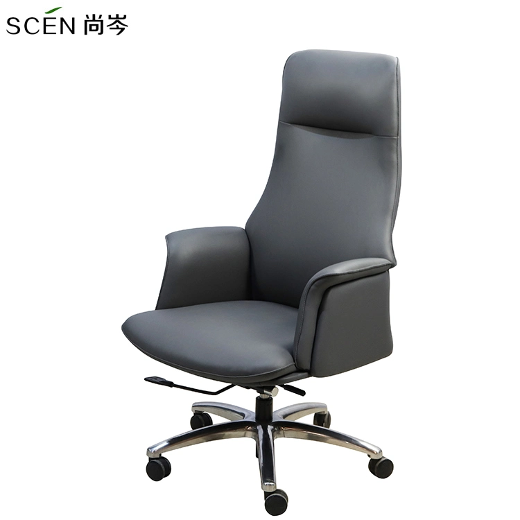 High Quality Comfortable Big PU Leather Swivel Manager Director Office Leather Chair Height Adjustable Arms Chair