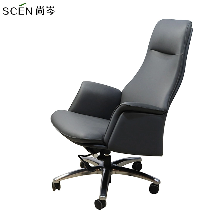 High Quality Comfortable Big PU Leather Swivel Manager Director Office Leather Chair Height Adjustable Arms Chair