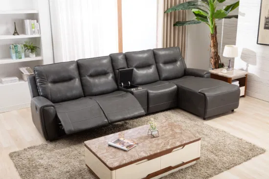 Угловой диван Cy из натуральной кожи, 7-местный секционный диван с откидной спинкой