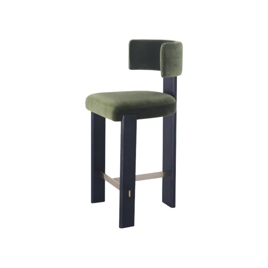 Скандинавский простой дизайн, мебельная ткань и деревянный стул с мягкой обивкой, барный стул